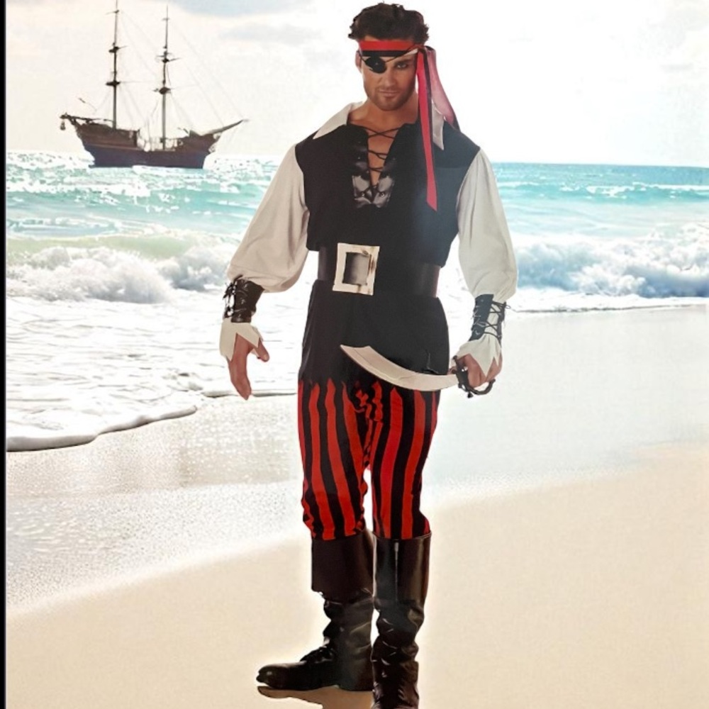 California Costumes Adult Cutthroat Pirate Costume Set with Accessories